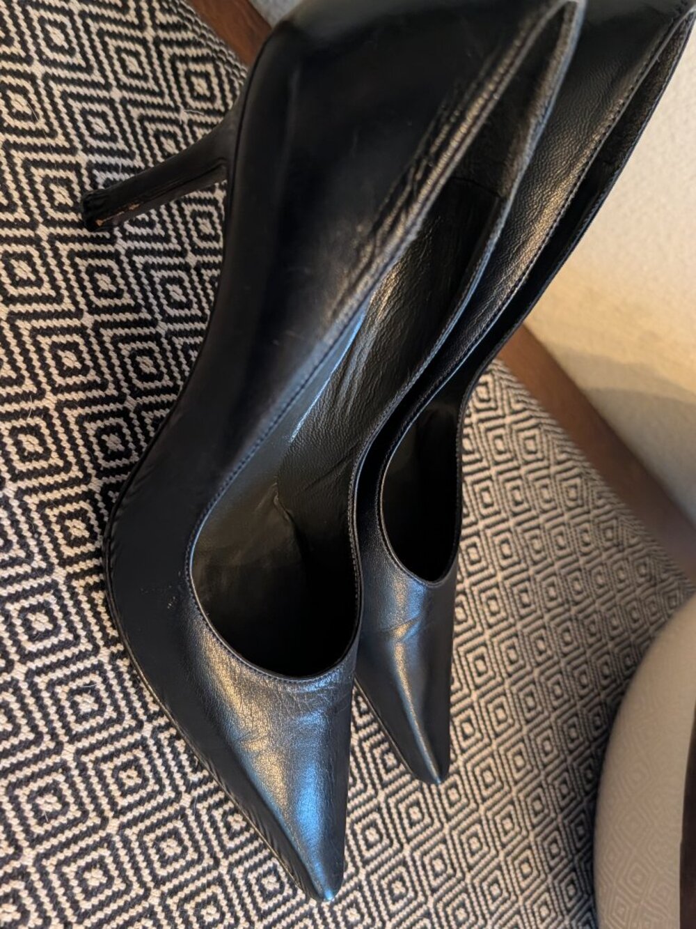 Stuart Weitzman Power 85 Stiletto Pump Navy Leather Size 8.5N new soles!
